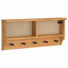 vidaXL Perchero de pared SANDNES madera maciza de pino 87x12x35 cm