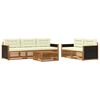 vidaXL Conjunto de sof&aacute;s de exterior 6 uds. Natural y Crema