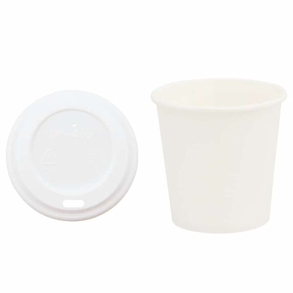 vidaXL Vasos de caf&eacute; de papel con tapa 1000 uds 4oz 100ml