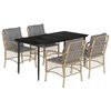 vidaXL Set comedor de jard&iacute;n 5 pzas con cojines rat&aacute;n sint&eacute;tico beige