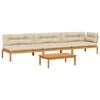 vidaXL Set de sof&aacute;s de palets de jard&iacute;n y cojines 4 pzas madera acacia