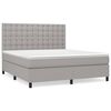 vidaXL Cama box spring con colch&oacute;n tela gris claro 160x200 cm