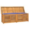 vidaXL Caja de almacenaje de jardín con bolsa teca maciza 175x50x55 cm
