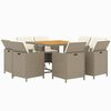vidaXL Set comedor de jard&iacute;n 9 pzas con cojines rat&aacute;n sint&eacute;tico beige
