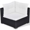 vidaXL Set muebles de jardín 6 piezas y cojines ratán sintético negro
