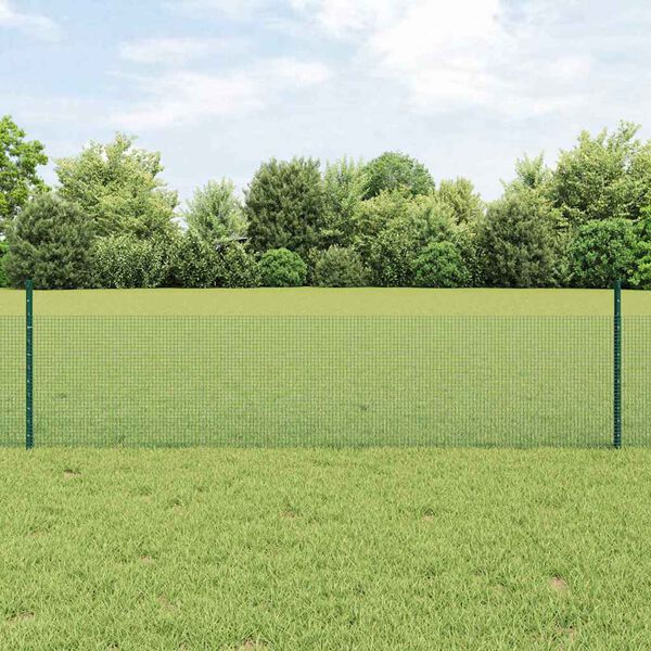 vidaXL Valla con Poste Verde 0,5 x 50 m Acero y PVC
