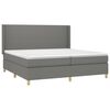 vidaXL Cama box spring colch&oacute;n y luces LED tela gris claro 200x200 cm