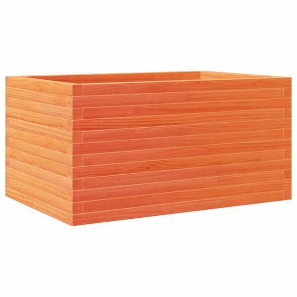 vidaXL Jardinera de madera maciza pino marr&oacute;n cera 90x60x46 cm
