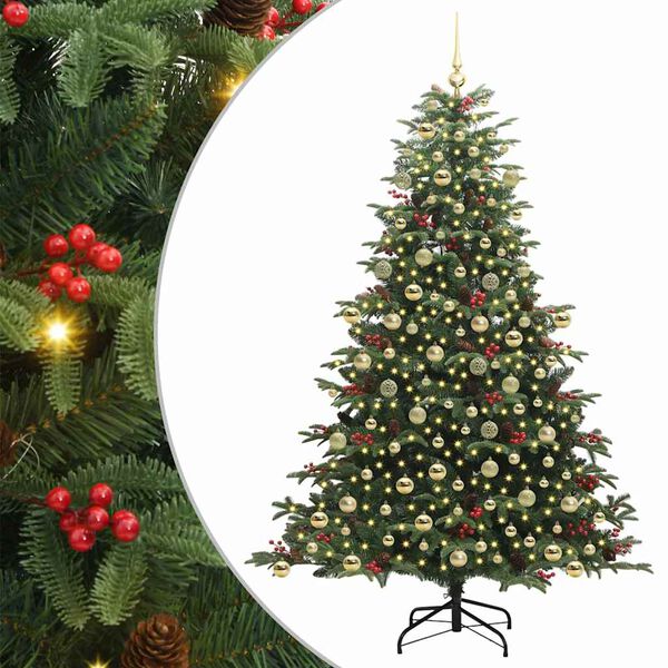 vidaXL Árbol de Navidad artificial Verde 210 cm PVC, Metal y Plástico