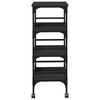 vidaXL Carrito de cocina de madera de ingeniería negro 45x35x89,5 cm