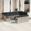 vidaXL Set sof&aacute;s jard&iacute;n 14 pzas con cojines rat&aacute;n sint&eacute;tico gris claro