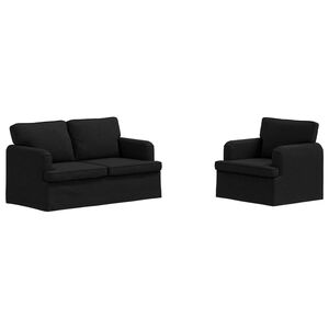 vidaXL Sof&aacute; 2 pcs Negro