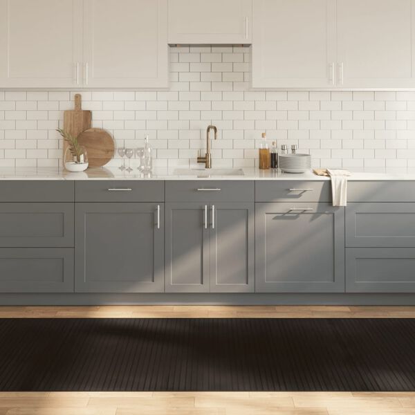 vidaXL Alfombra rectangular bamb&uacute; marr&oacute;n oscuro 100x400 cm