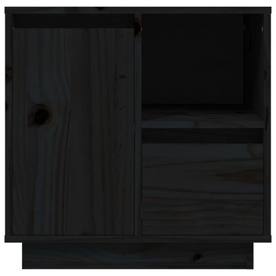 vidaXL Mesitas de noche 2 uds madera maciza de pino negro 50x34x50 cm