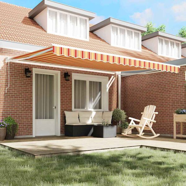 vidaXL Toldo Amarillo y Naranja 450 x 300 cm Poli&eacute;ster y metal