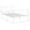 vidaXL Estructura de cama sin colchón metal blanco 120x200 cm