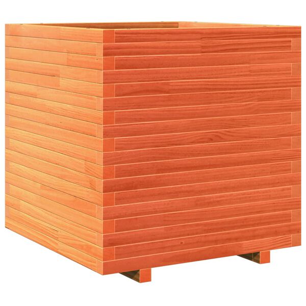 vidaXL Jardinera madera maciza de pino marr&oacute;n cera 70x70x72 cm