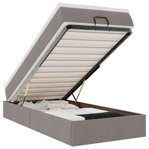 vidaXL Estructura de cama otomana colch&oacute;n tela gris pardo 90x200cm