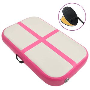 vidaXL Esterilla inflable de gimnasia con bomba PVC rosa 60x100x15 cm