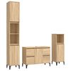 vidaXL Set de muebles de ba&ntilde;o 3 pzas madera contrachapada roble Sonoma