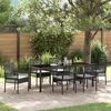 vidaXL Conjunto de Comedor de Jard&iacute;n 7 pcs Negro rat&aacute;n sint&eacute;tico