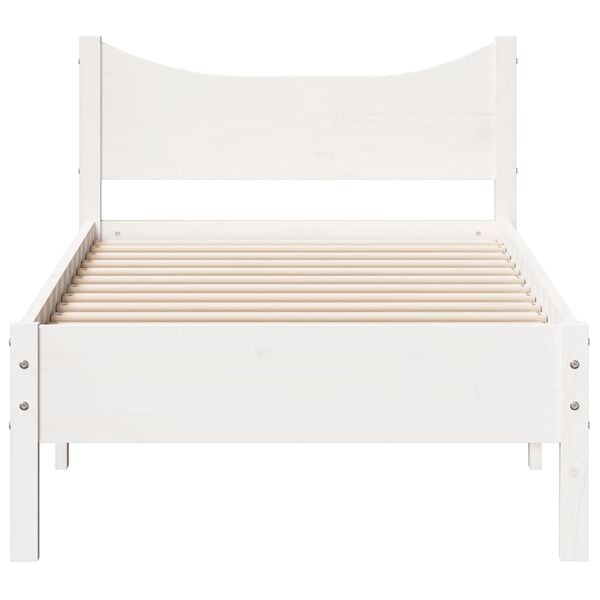 vidaXL Estructura de cama sin colch&oacute;n madera de pino blanca 90x200 cm