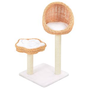 vidaXL Rascador para gatos con poste de sisal madera natural de sauce