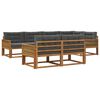 vidaXL Conjunto de sof&aacute;s de exterior 7 pcs Natural y Antracita
