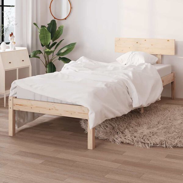 vidaXL Estructura de cama sin colch&oacute;n madera maciza 90x200 cm