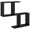 vidaXL Estante de pared Roble Negro 60 x 12 x 50,5 cm