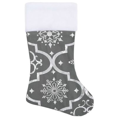 vidaXL Falda del árbol de Navidad de lujo con calcetín tela gris 122cm