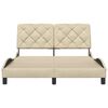 vidaXL Estructura de cama sin colch&oacute;n tela crema 120x200 cm
