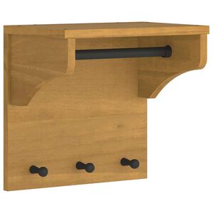 vidaXL Perchero de pared SANDNES madera maciza pino 43x30x42cm