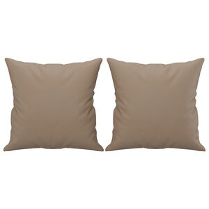 vidaXL Cojines decorativos 2 uds cuero sint&eacute;tico capuchino 40x40 cm
