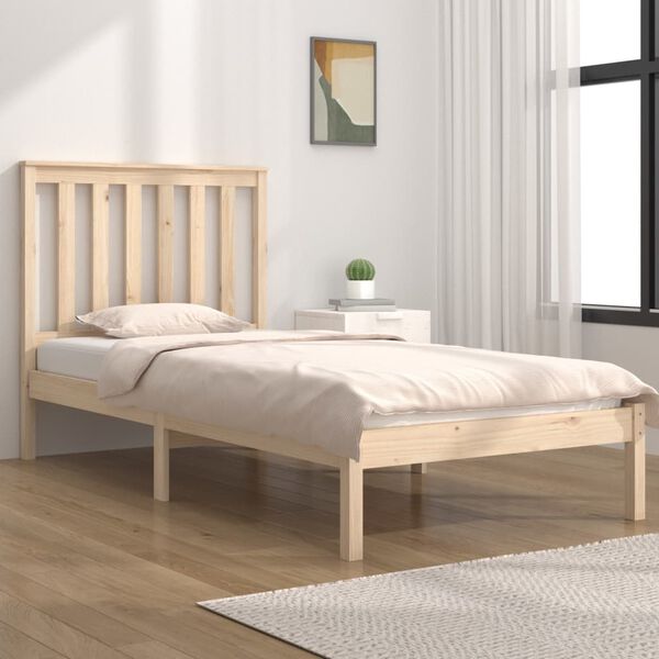 vidaXL Estructura de cama individual peque&ntilde;a sin colch&oacute;n madera maciza