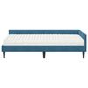 vidaXL Estructura de Cama Esquina con Colch&oacute;n 2 pcs Azul Terciopelo
