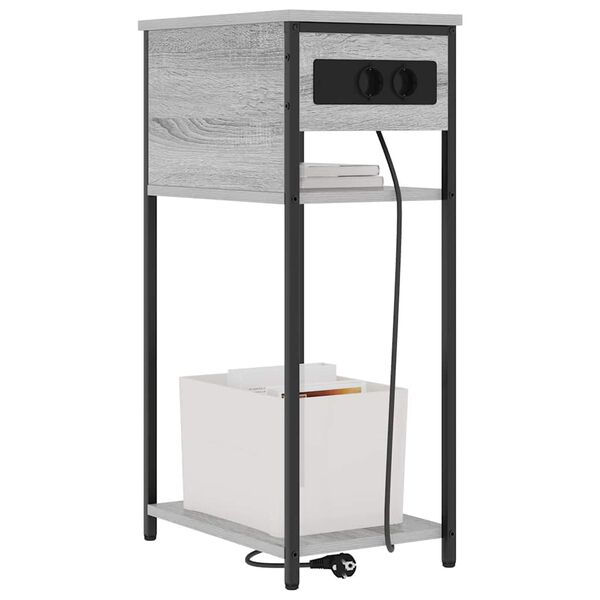 vidaXL Armario de Noche Gris Sonoma 41 x 28 x 76 cm