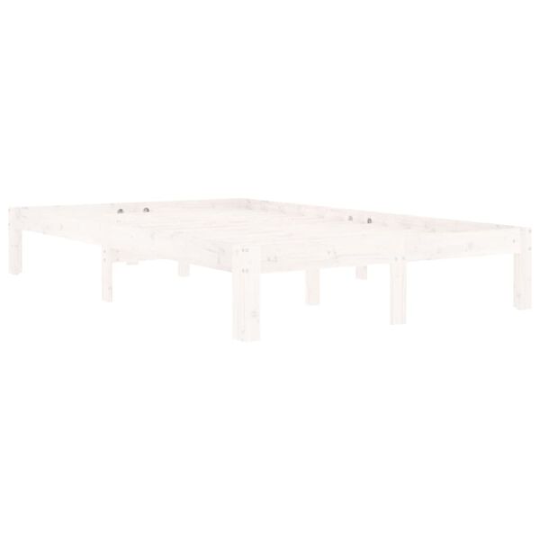 vidaXL Estructura de cama sin colchón madera pino blanco 120x200 cm