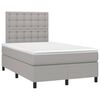 vidaXL Cama box spring con colch&oacute;n tela gris claro 120x200 cm
