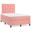vidaXL Cama box spring con colch&oacute;n terciopelo rosa 120x200 cm