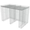 vidaXL Muro de gaviones para contenedor de basura acero 190x100x130cm