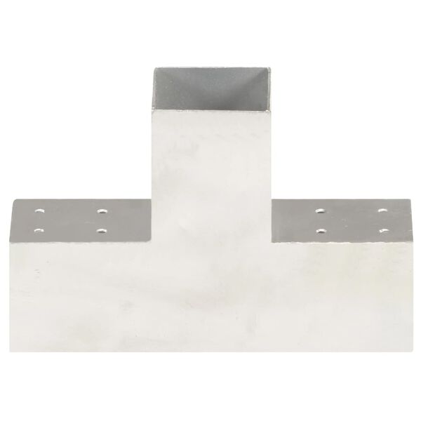 vidaXL Conector de postes en forma de T metal galvanizado 81x81 mm