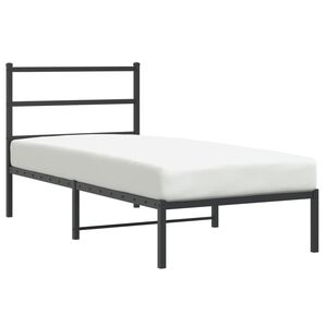 vidaXL Estructura cama sin colch&oacute;n con cabecero metal negro 90x190 cm