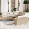 vidaXL Set de sof&aacute;s de jard&iacute;n 9 pzas con cojines rat&aacute;n sint&eacute;tico beige