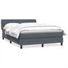 vidaXL Cama box spring con colch&oacute;n terciopelo gris oscuro 140x220 cm