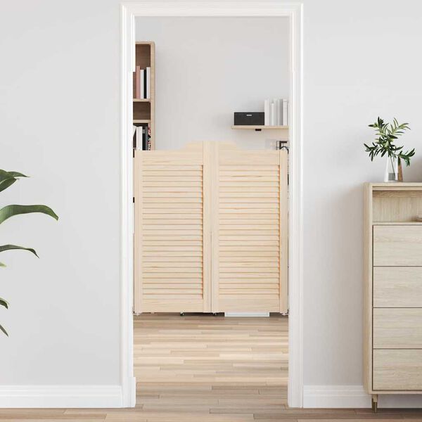 vidaXL Puertas batientes dise&ntilde;o de lamas 1 par 90x80cm madera pino