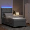 vidaXL Cama Box Spring LED con colch&oacute;n Gris Claro 100 x 200 cm tela