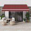 vidaXL Toldo retr&aacute;ctil autom&aacute;tico con luces LED burdeos 400x350 cm