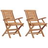 vidaXL Sillas plegables (2 unidades) 56x63x90 cm, madera maciza de teca.