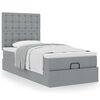 vidaXL Estructura de cama otomana con colch&oacute;n tela gris claro 90x190cm